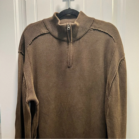 Cabela’s Dark Brown Long Sleeved 1/4 Zip Sweater. Size 2XL. - Picture 4 of 8